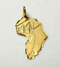Meravigliosa mappa egiziana fatta a mano dell&#39;Africa con ciondolo in oro 18... - £280.42 GBP