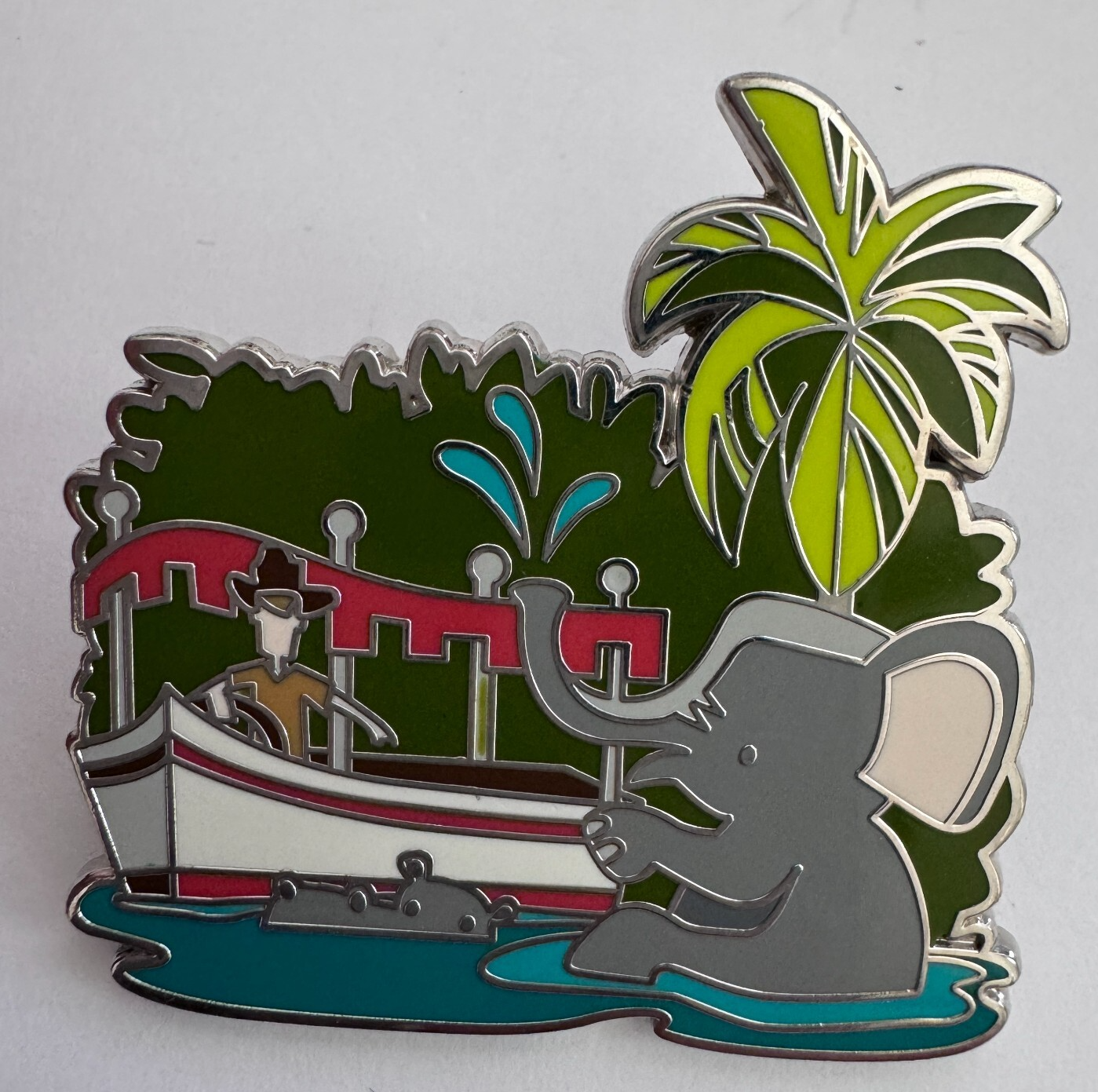 Disney Happiest Place Earth Retro Jungle Cruise Boat Elephant 2014 Pin - $18.80