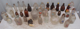 Lot Of Antique Vintage Glass Bottles Milk Beer Maple Syrup Liquor - £41.13 GBP