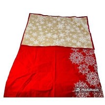 Crate &amp; Barrel Christmas Snowflake Edge Dish Towels 20x30 Bundle Set Of 2 - $10.37