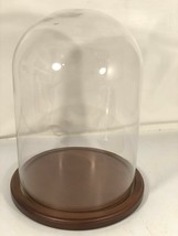 Bard&#39;s Bell Présentation Jar 20.3cm x 30.5cm Vintage Verre Cloche Dôme Avec Bois - £109.39 GBP