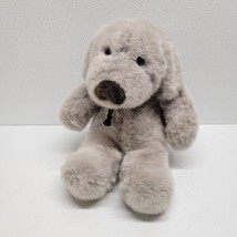 Vintage 1988 The World Of Smile Gray Slouchy Dog Rope Tie Plush 13&quot; - £27.68 GBP