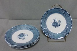Set of 4 Vintage Currier and Ives 6&quot; Saucers Riverboat Steamboat Paddle ... - £23.97 GBP