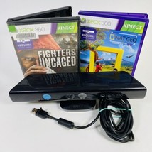 Microsoft Xbox 360 Kinect Motion Sensor Bar w/ Nat Geo &amp; Fighters Uncage... - £17.57 GBP