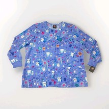 Dickies Contemporary Fit Dental Print Scrub Jacket 3XL Long Sleeve DK309... - $39.03 CAD