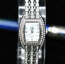 Nolan Miller Glamour Rhinestone Silvertone Ladies Wristwatch - £38.66 GBP