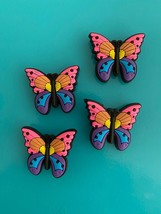 4 Shoe Charm Garden Butterfly Plug Pin Button Accessories For Croc - $9.89