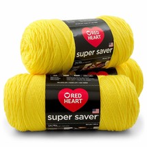 Red Heart Super Saver Yarn (3-Pack) Bright Yellow E300-324 - £35.58 GBP