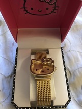 Hello Kitty by Sanrio Ladies Gold Tone Mesh Bracelet Dress Watch HK2108S-H77 - £23.39 GBP
