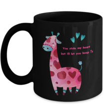 Romantic Gift Coffee Mug You Stole My Heart I&quot;ll Let You Keep Giraffe Black Cup - £20.09 GBP