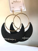 5 pair Bohemia Geometric drop wooden Earrings For Women Statement trendy Gold ho - £11.43 GBP