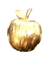 Napier Apple Brooch Textured and Brushed Goldtone 1” Marked Vintage - £5.82 GBP