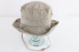 Vintage 90s Streetwear Distressed Blank Bucket Boonie Hat Cap Beige Cotton L/XL - £30.89 GBP