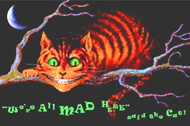 Alice In Wonderland Poster 36 X 24 We&#39;re All Mad Here Cheshire Cat 61 X90 Cm  - £12.77 GBP