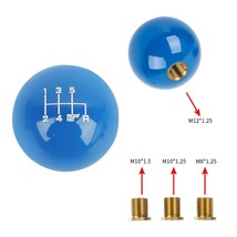 Universal 6 Speed Fuckin&#39; Fast Round Blue Ball Gear Shift Knob Lever M8 M10 M12 - £11.26 GBP