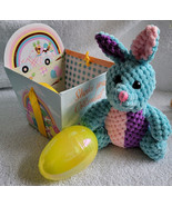 Easter Patchwork Honeycomb Stuffed Blue Bunny Gift Set - $74.63 MXN
