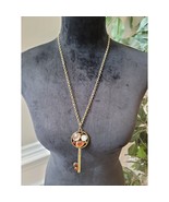 Chico&#39;s Women&#39;s Key Pendant Necklace With Colorful Gemstones Lobster Cla... - $513.08 MXN