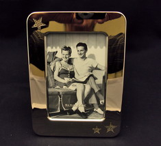 Desktop Photo Frame / Stainless Steel w/Stars ~ FR-262 ~ Holds 4&quot; X 6&quot; Photo - £10.19 GBP