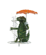 Handmade Gator Rain Gauge – Haitian Artisan Outdoor Garden Décor. - $53.00