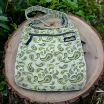 Kavu Floral Canvas Crossbody Adjustable Messenger Bag 10&quot; x 10&quot; Green Pockets - £17.48 GBP
