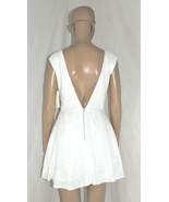 Tobi White Sequins Fit n Flare Evening Party Dress Plunging Back Wms Med... - £31.78 GBP