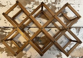 Vintage Accordion Wooden Wine Rack - 10 Bottles - $25.33 CAD