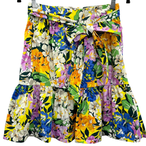 Ann Taylor Floral Print Skirt Yellow Multi Size 0P Petite Floral A-line Belt Tie - £15.52 GBP
