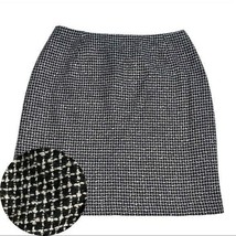 Tweed Pencil Skirt Women&#39;s 10P Classic black white  business Briggs New York   - £4.73 GBP