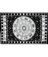 Zodiac Sign Indian Cotton Tapestry Wall Hanging Bedspread Black White As... - $14.99