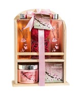 Deluxe Cherry Blossom Spa Basket - Home Spa Set with Bubble Bath, Bath S... - $39.99