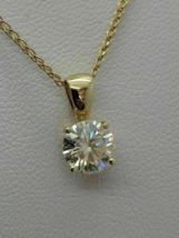 2Ct Round Cut Real Moissanite Solitaire Pendant 18" Chain 925 Sterling Silver - $108.68