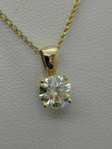 2Ct Round Cut Real Moissanite Solitaire Pendant 18&quot; Chain 925 Sterling S... - £86.67 GBP