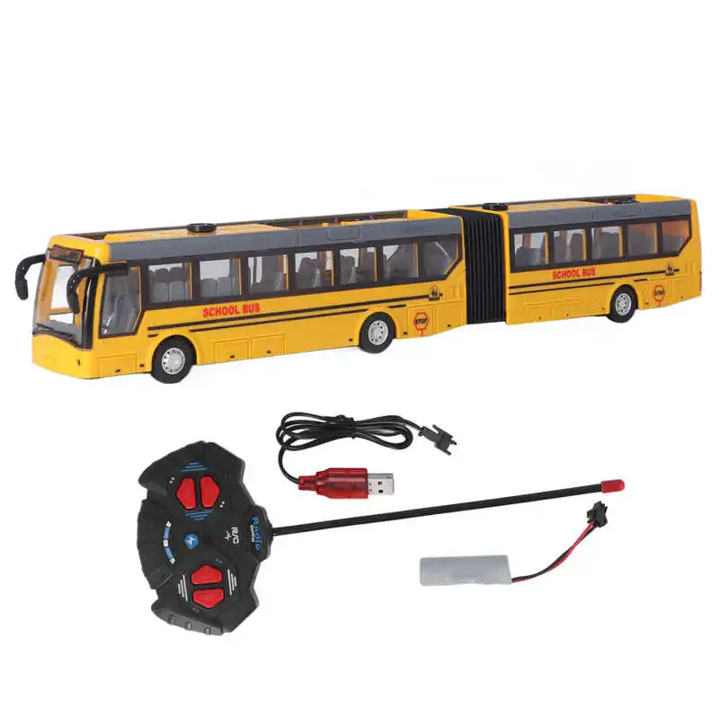 1:48 Double Knot RC School Bus Toy Rechargeable Electric Remote Control Bus RC - £26.54 GBP