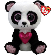 TY Beanie Boos - ESME the Valentine&#39;s Panda Bear (Glitter Eyes)(Regular Size 6&quot; - $14.84