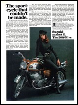 1968 Suzuki 500/Five Motorcycle Cruiser Bike Vintage Print Ad Redhead Wall Art - $10.97