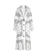 Tory Burch New Ivory Americana Bandana Long Lined Trench Coat Size XL NWT - $469.76