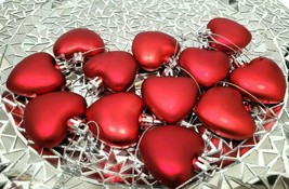 Valentines Day Red Hearts 2&quot; Plastic Ornaments Home Decor Set of 12 - $313.52 MXN