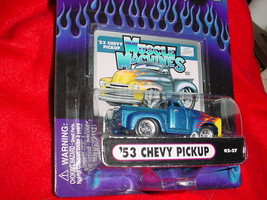 MUSCLE MACHINES &#39;53 CHEVY PICKUP BLUE FLAMED 02-27 MIP FREE USA SHIPPING - $11.29