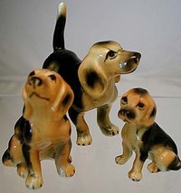 A Family Of 3 Fine Bone China Beagles From The 1940s - £23.53 GBP