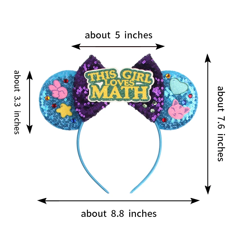Play Glitter Mickey Mouse Ears Headband Rhinestone Crown Sequins Girls Birthday  - £23.17 GBP