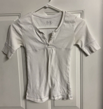 JusticeTop Girls Size  S White Short Sleeve Tie Retired - £9.75 GBP