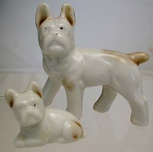 1940s English Bulldog Family Figurines In Porcelain - £17.63 GBP
