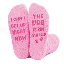 AmoraKiva Dog Mom Funny Pink Fuzzy Socks Women One Size - $56.93 MXN