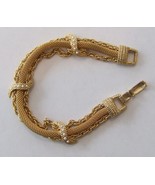 GOLDETTE Chain and Rope Mesh BRACELET with faux Seed PEARLS - 6 3/4 inches - £39.82 GBP
