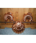 3 Lacquered Hanging Copper Molds Seashell &amp; Fish - Made in Portugal - £22.52 GBP