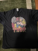 Marvel The Mighty Thor Black T-Shirt  2XL. Hammer Throwing Thor. - £6.82 GBP