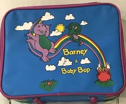Vintage 1993 Barney &amp; Baby Bop Kids Luggage Suitcase Collectible Backpack Travel - £37.45 GBP