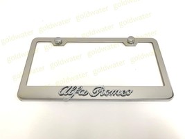 3D Alfa Romeo Badge Emblem Stainless Steel Chrome Metal License Plate Frame - $23.13