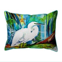 Betsy Drake Acyrlic Egret Large Indoor Outdoor Pillow 16x20 - £37.60 GBP