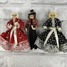 Vintage Ugly Doll House Dolls Lot of 3 Clothespin Handmade Clothes - £12.80 GBP